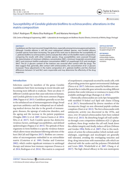 Susceptibility of Candida Glabrata Biofilms to Echinocandins: Alterations in the Matrix Composition