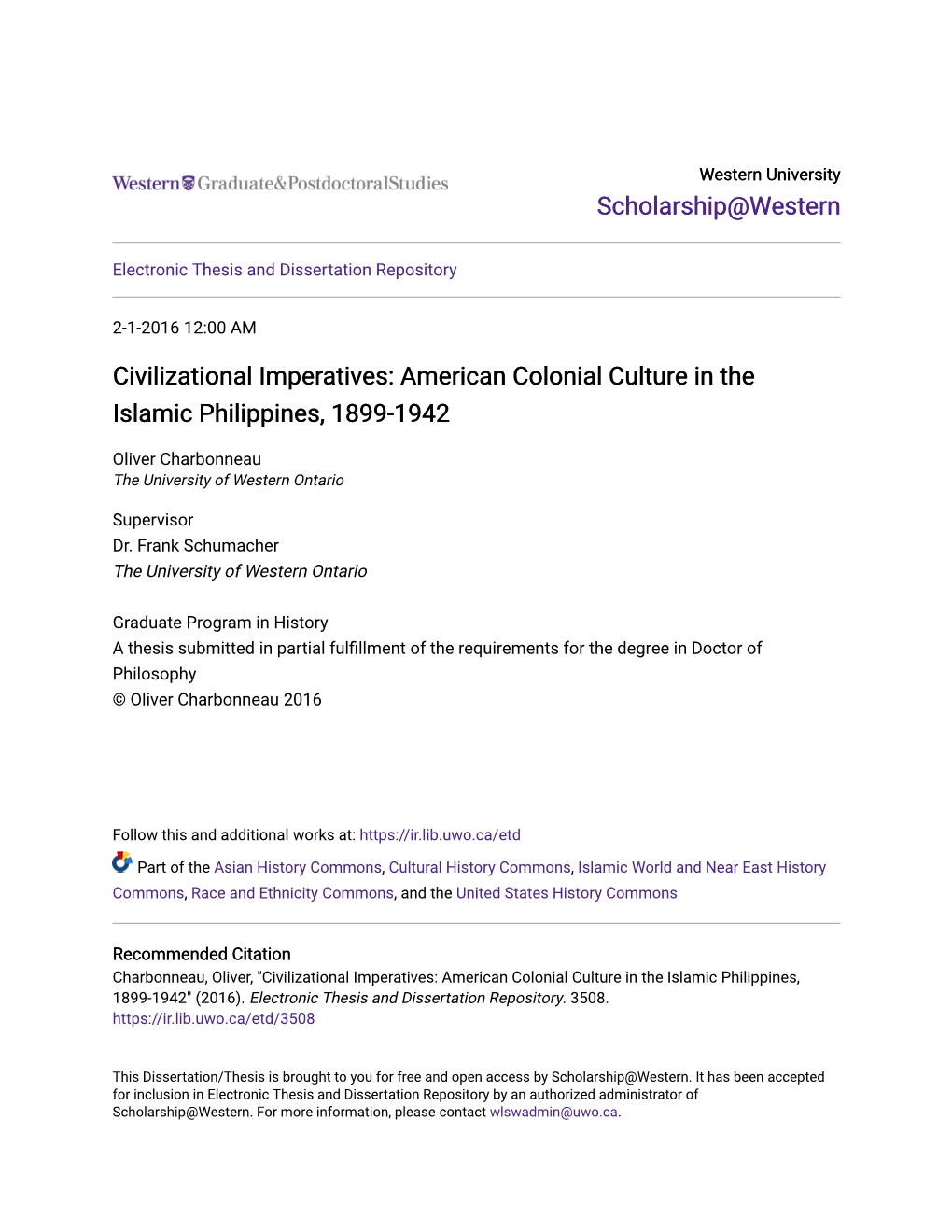 American Colonial Culture in the Islamic Philippines, 1899-1942