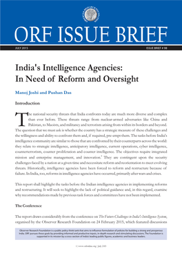 India's Intelligence Agencies: in Need of Reform and Oversight
