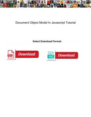 Document Object Model in Javascript Tutorial