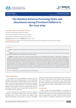 The Relation Between Parenting Styles and Attachment Among Preschool Children in the Gaza Strip