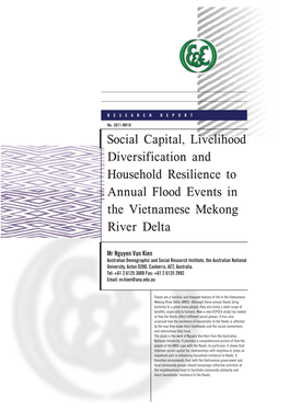 Social Capital, Livelihood Diversification and Household Resilience to Annual Flood Events in the Vietnamese Mekong River Delta