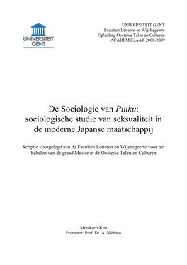 Sociologische Studie Van Seksualiteit in De Moderne Japanse Maatschappij