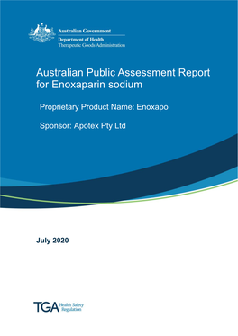 Australian Public Assessment Report for Enoxaparin Sodium
