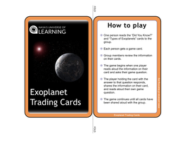Exoplanet Trading Cards FOLD FOLD