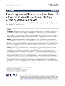 Protein Signature of Human Skin Fibroblasts Allows the Study of The