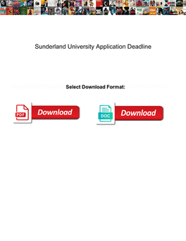 Sunderland University Application Deadline