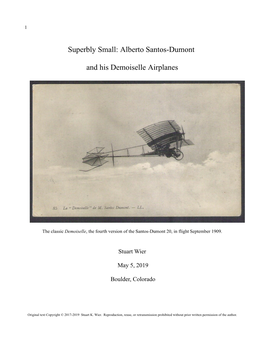 Alberto Santos-Dumont and His Demoiselle Airplanes