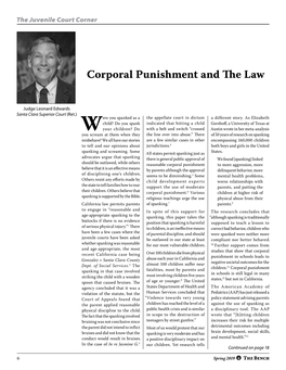 Corporal Punishment and the Law