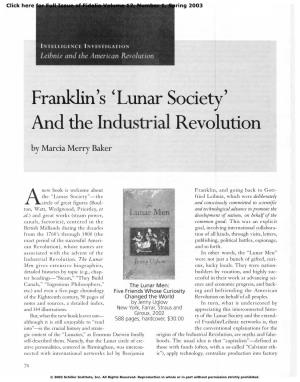 Lunar Society' and the Industrial Revolution
