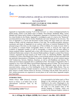 International Journal of Engineering Sciences & Management