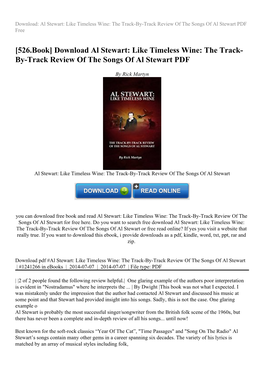 Download Al Stewart: Like Timeless Wine: the Track-By-Track Review of the Songs of Al Stewart Or Free Read Online? If Yes You Visit a Website That Really True