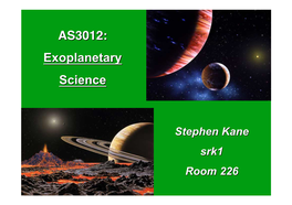 AS3012: Exoplanetary Science