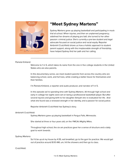 Meet Sydney Martens”