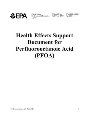 Health Effects Support Document for Perfluorooctanoic Acid (PFOA)