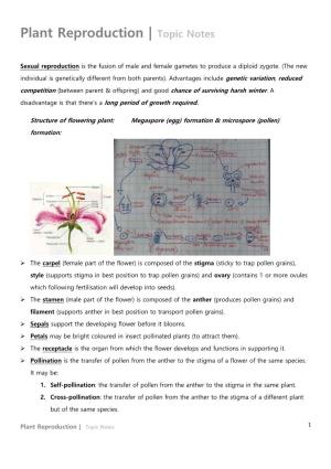 Plant Reproduction | Topic Notes