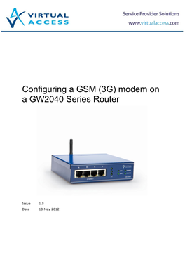 Configuring a GSM (3G) Modem on a GW2040 Series Router