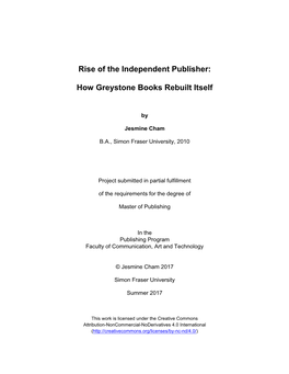 Rise of the Independent Publisher: How Greystone Books Rebuilt Itself