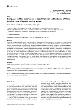 Experiences of Social Inclusion and Exclusion Within a Football Team of People Seeking Asylum