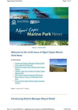 The Ninth Issue of Ngari Capes Marine Park News