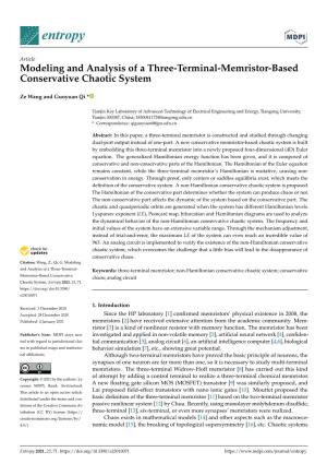 Modeling and Analysis of a Three-Terminal-Memristor-Based Conservative Chaotic System
