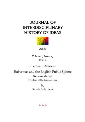 Habermas and the English Public Sphere Reconsidered Freedom of the Press, C