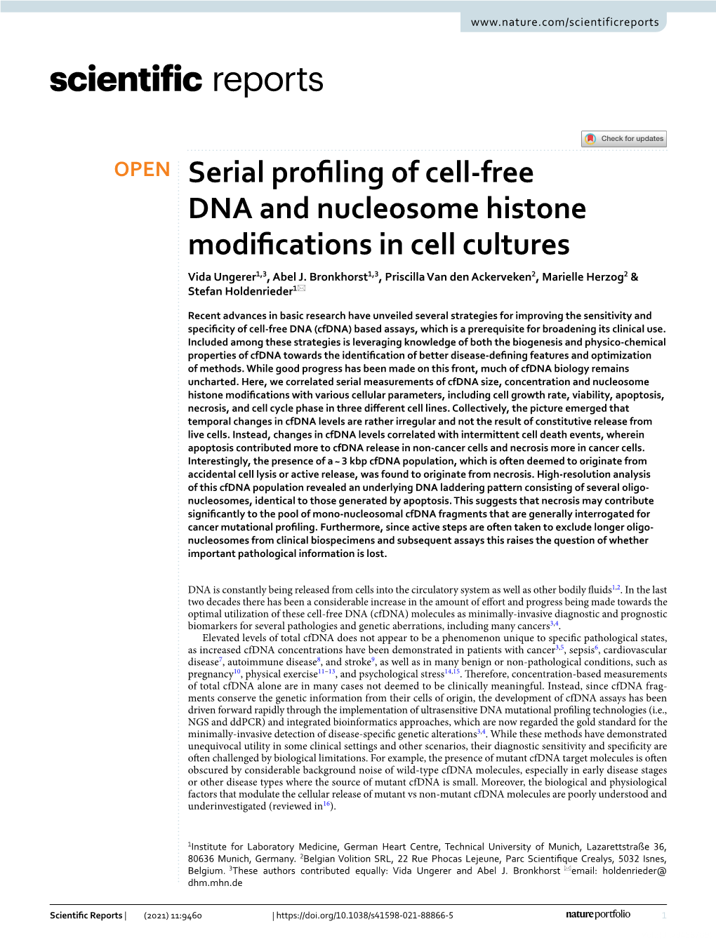 Serial Profiling of Cell-Free DNA and Nucleosome Histone Modifications