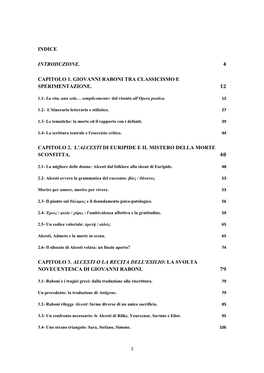 Indice Introduzione. 4 Capitolo 1. Giovanni Raboni