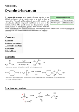 Cyanohydrin Reaction