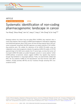 Systematic Identification of Non-Coding Pharmacogenomic