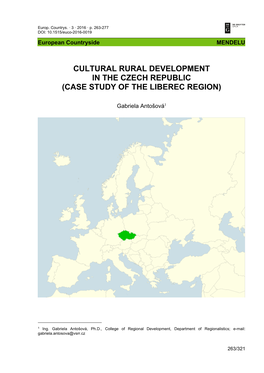 Cultural Rural Development in the Czech Republic (Case Study of the Liberec Region)