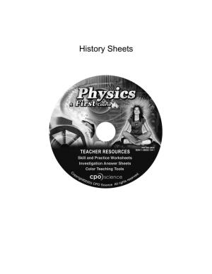 Physics a First Course History Sheets