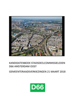 Kandidatenboek Stadsdeelcommissieleden D66 Amsterdam Oost