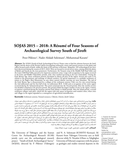 A Résumé of Four Seasons of Archaeological Survey South of Jiroft