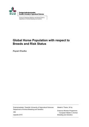 Global Horse Population with Respect to Breeds and Risk Status