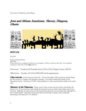 Jews and African Americans: Slavery, Diaspora, Ghetto