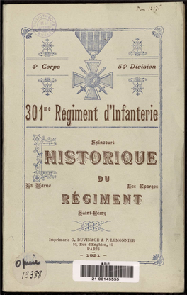 Historique Du 301Ème Régiment D'infanterie De
