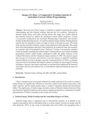 Images of China: a Comparative Framing Analysis of Australian Current Affairs Programming