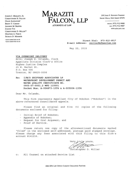MARAZITI FALCON, LLP Attorneys for Appellant, City of Hoboken