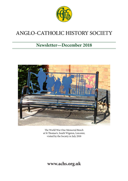 ACHS Newsletter—December 2018 Page 1 of 11 Theological Issues Involved