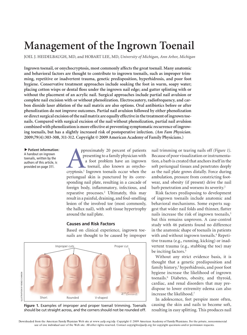 Management of the Ingrown Toenail Joel J