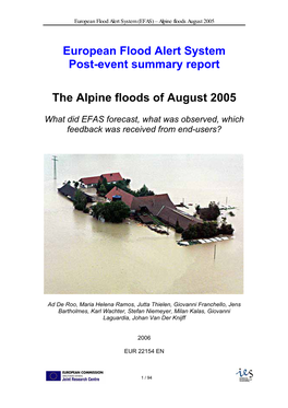 European Flood Alert System Post-Event Summary Report