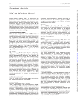 Occasional Viewpoint PBC: an Infectious Disease?