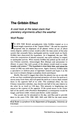 The Gribbin Effect