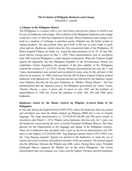 The Evolution of Philippine Banknote and Coinage Glorybeth C. Castillo