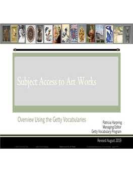 Subject Access to Art Works