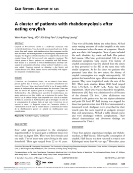 A Cluster of Patients with Rhabdomyolysis After Eating Crayfish