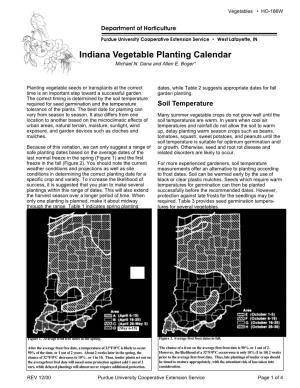Indiana Vegetable Planting Calendar Michael N