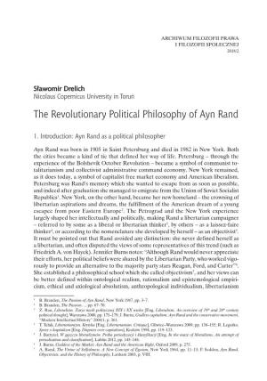 The Revolutionary Political Philosophy of Ayn Rand