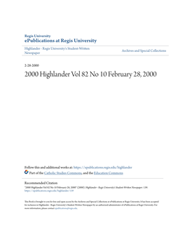 2000 Highlander Vol 82 No 10 February 28, 2000